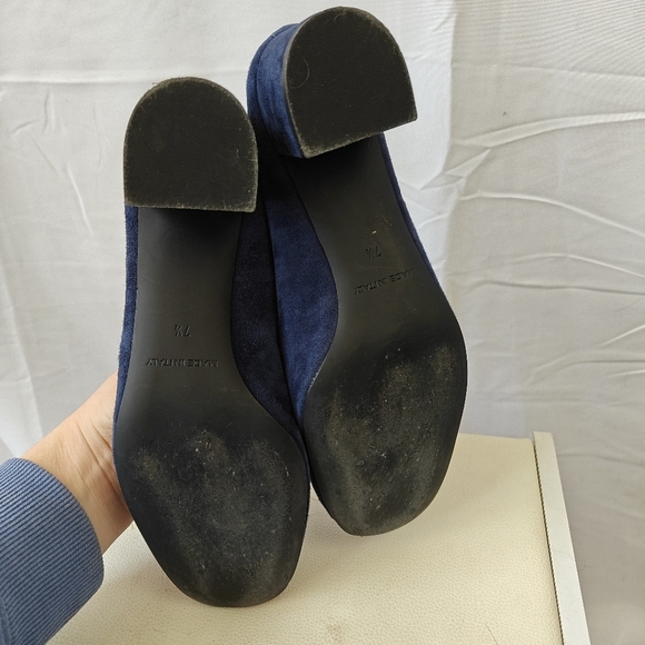 Everlane Women’s 7.5 Day Heel Round Toe Navy Suede Ballet Heels - Picture 8 of 9